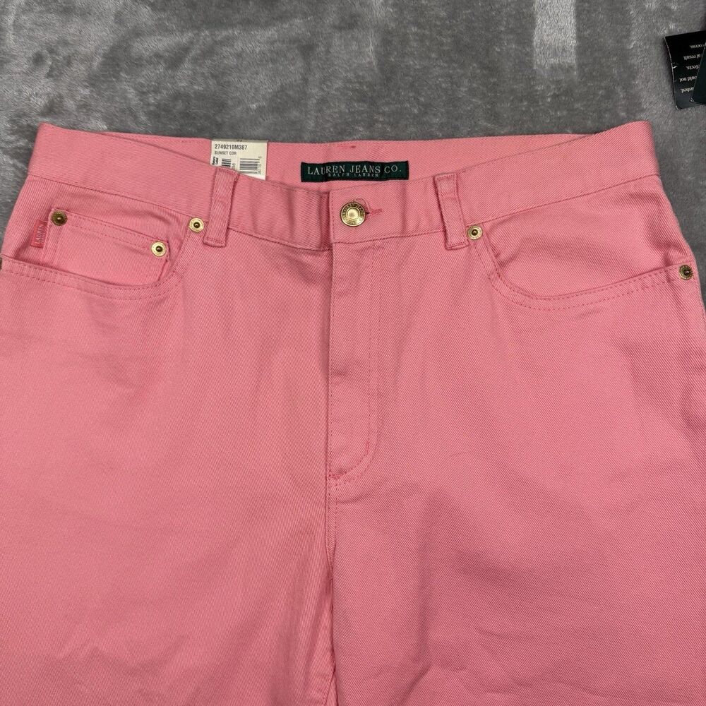 Lauren Jeans Co Jeans Women’s 12 Coral Crop Denim Straight Leg Summer Casual - Picture 3 of 10
